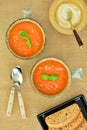 Zesty Tomato basil soup Royalty Free Stock Photo