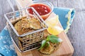 Homemade zucchini chips Royalty Free Stock Photo