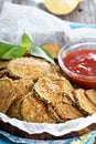 Homemade zucchini chips Royalty Free Stock Photo