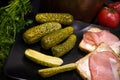 Homemage pickled cucumbers still life food photo