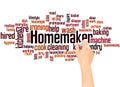 Homemaker word cloud and hand writing concept