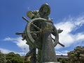 The Homen do Leme statue on the seafront near Matosinhos  Porto Royalty Free Stock Photo