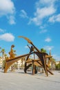 Homenatge a la Natacio monument, Barcelona, Spain Royalty Free Stock Photo