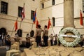 Homenetmen scouts during Commemoration of April 24 Armenian Genocide in Beirut, Lebanon