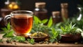 Homemade herbal tea preparation Royalty Free Stock Photo