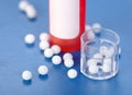 Homeopathic pills and plastic containers