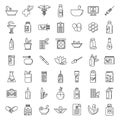 Homeopathy health icons set, outline style