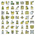 Homeopathy icons set vector flat