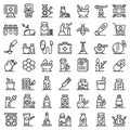 Homeopathy icons set, outline style