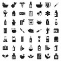 Homeopathy icons set, simple style