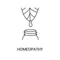 Homeopathy line icon in vector, illustration of medical profession.