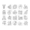 Homeopathy Medicine Collection Icons Set Vector .