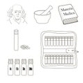 Homeopathy. Set of vector icons.