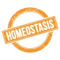 HOMEOSTASIS text on orange grungy round stamp