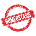 HOMEOSTASIS text on red grungy round stamp