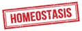 HOMEOSTASIS text on red grungy vintage stamp