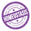 HOMEOSTASIS text on violet indigo round grungy stamp