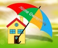 Homeownership Icon Shows Owning A House Or Real Estate - 3d Illustration Royalty Free Stock Photo