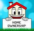 Homeownership Icon Shows Owning A House Or Real Estate - 3d Illustration Royalty Free Stock Photo