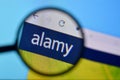Homepage of alamy website on the display of PC, url - alamy.com