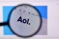 Homepage of aol website on the display of PC, url - aol.com Royalty Free Stock Photo