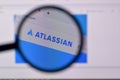 Homepage of atlassian website on the display of PC, url - atlassian.com