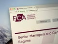 Homepage of The Financial Conduct Authority or FCA Royalty Free Stock Photo