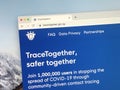 Homepage of TraceTogether