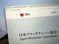 Homepage of Japan Blockchain Association or JPA
