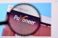 Homepage of payoneer website on the display of PC, url - payoneer.com