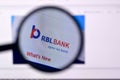 Homepage of rbl bank website on the display of PC, url - rblbank.com