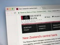 Homepage of of the Reserve Bank of New Zealand