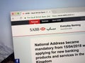 Homepage of The Saudi British Bank or SABB