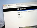 Homepage of U.K. government website The Ministry of Justice.