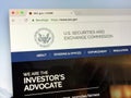 Homepage of The U.S. Securities and Exchange Commission - SEC Royalty Free Stock Photo