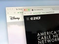 Homepages of Disney and 21st Century Fox