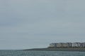 Homer, Alaska: A row of colorful houses at the tip of Homer Spit, in Kachemak Bay. Royalty Free Stock Photo