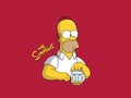 Homer Simpson drinking a beer cartoon vector