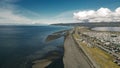 Homer Spit from above in Homer, Alaska. Aerial view