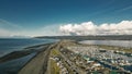 Homer Spit from above in Homer, Alaska. Aerial view