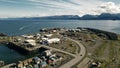 Homer Spit from above in Homer, Alaska. Aerial view