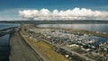 Homer Spit from above in Homer, Alaska. Aerial view