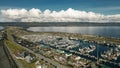 Homer Spit from above in Homer, Alaska. Aerial view