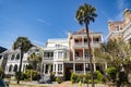 Charleston, South Carolina, USA homes along The Battery in the morning. Royalty Free Stock Photo