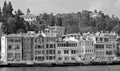 Homes along the scenic Bosphorus strait flows 19-mile stretch Royalty Free Stock Photo