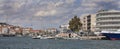 Homes and boats in Mytilene Harbour