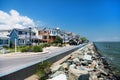 Homes on the Chesapeake Bay, in North Beach, Maryland. Sunny day, blue sky Royalty Free Stock Photo