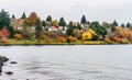 Autumn Lakefront Homes Illustration