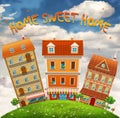 Homes and the field Royalty Free Stock Photo