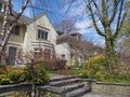 homes with front yards with spring flowers Royalty Free Stock Photo